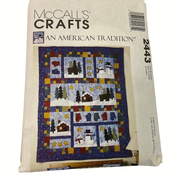 McCalls Crafts Tradition Quilt Mantle Cover Pillow and Stockings Pattern 2443 - Picture 3 of 8